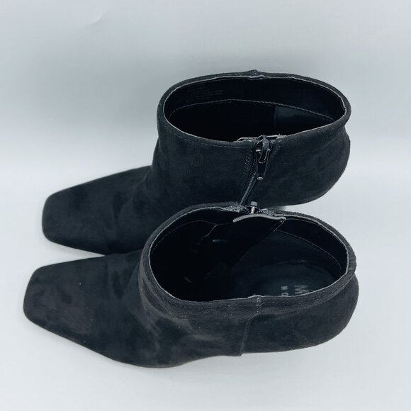 Mix No. 6 Shoes Womens Size 8 M Black Lexey Heels Ankle Booties Faux Suede Zip - Picture 6 of 11